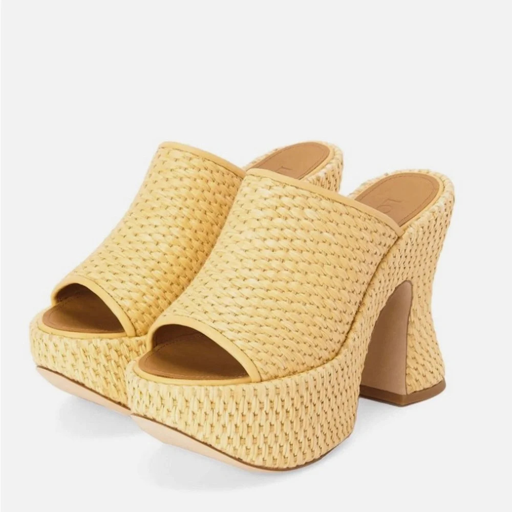 LOEWE‎ x Paula's Ibiza Raffia platform mules